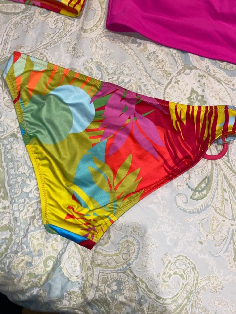 Tropical Multi & Fuchsia Ruffle Bikini Set - Picture 4 of 7